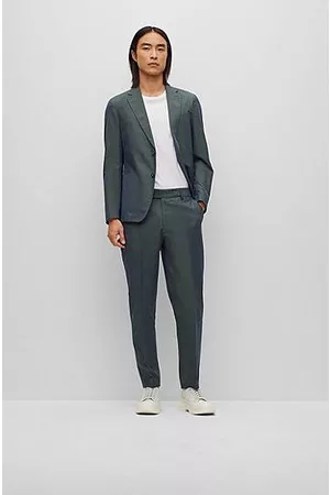 HUGO BOSS Miehet Puvut - Slim-fit suit in a micro-patterned cotton blend