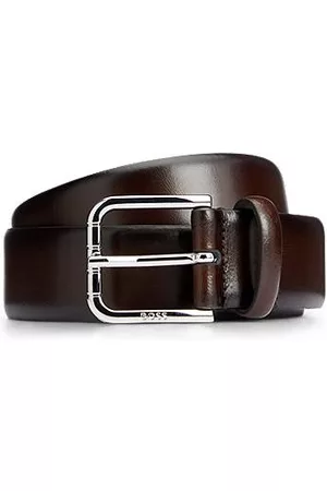 HUGO BOSS Miehet Vyöt - Italian-made belt in polished leather with branded buckle