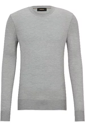 HUGO BOSS Miehet Neuletakit - Regular-fit sweater in pure silk