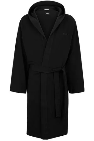 HUGO BOSS Miehet Kylpytakit - Organic-cotton hooded dressing gown with logo