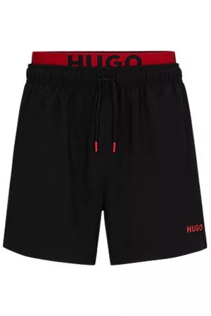 HUGO BOSS Miehet Uimashortsit - Quick-drying recycled-fabric swim shorts with double waistband