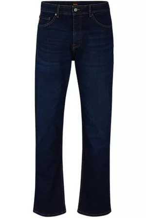 HUGO BOSS Miehet Suorat Farkut - Relaxed-fit jeans in blue super-stretch denim