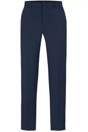 HUGO BOSS Miehet Stretch - Regular-fit trousers in melange stretch cloth