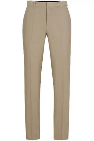 HUGO BOSS Miehet Stretch - Regular-fit trousers in micro-patterned stretch cloth