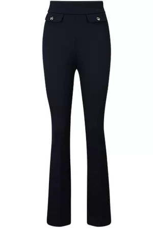 HUGO BOSS Naiset Kapeat - Slim-fit high-waisted trousers with flared leg