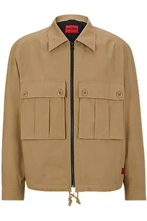 HUGO BOSS Miehet Päällystakit - Regular-fit jacket in ripstop cotton with signature label