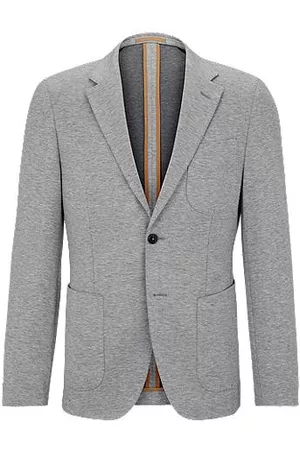 HUGO BOSS Miehet Päällystakit - Slim-fit jacket in a micro-patterned cotton blend