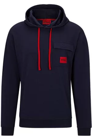HUGO BOSS Miehet Pyjamat - Cotton-blend hoodie with red logo label