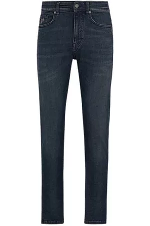 HUGO BOSS Miehet Stretch Farkut - Tapered-fit jeans in grey-cast super-stretch denim