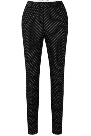 HUGO BOSS Naiset Stretch - Regular-fit trousers in diagonal pin-striped stretch wool