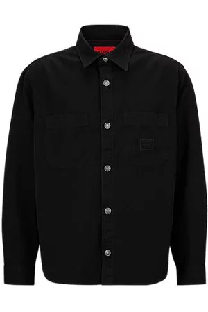 HUGO BOSS Miehet Bisnes - Oversized-fit overshirt in cotton twill with patch pockets
