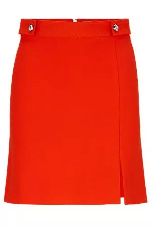 HUGO BOSS Naiset Minihameet - Regular-fit mini skirt with button trim