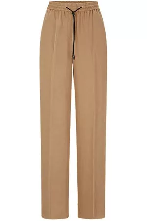 HUGO BOSS Naiset Housut - Relaxed-fit trousers in soft twill