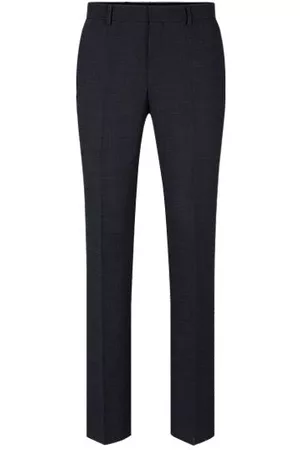 HUGO BOSS Miehet Stretch - Regular-fit trousers in micro-patterned stretch cloth