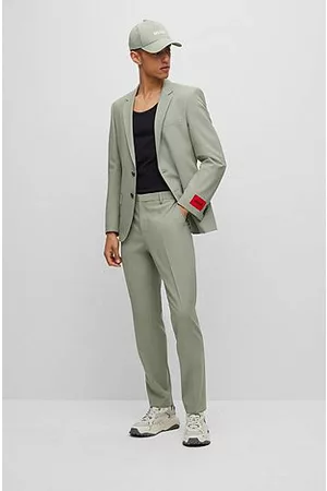 HUGO BOSS Miehet Puvut - Slim-fit suit in checked performance-stretch fabric