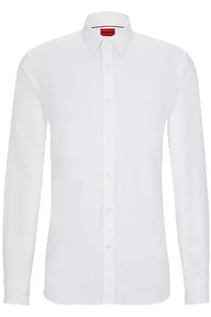 HUGO BOSS Miehet Kauluspaidat - Extra-slim-fit shirt in paisley-print cotton jacquard