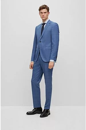 HUGO BOSS Miehet Puvut - Regular-fit suit in a checked wool blend