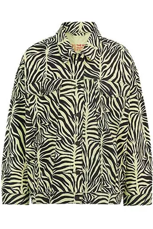 HUGO BOSS Naiset Farkkutakit - Oversized-fit jacket in animal-print denim