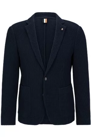HUGO BOSS Miehet Päällystakit - Slim-fit jacket in a structured cotton blend