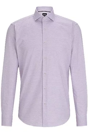 HUGO BOSS Miehet Paidat - Regular-fit shirt in structured stretch cotton