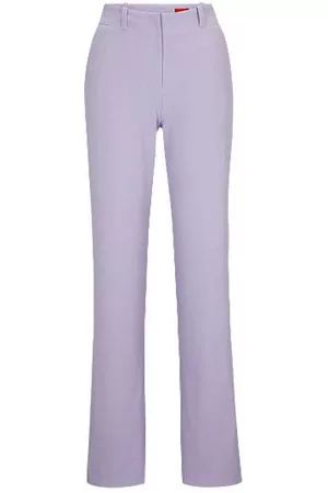 HUGO BOSS Naiset Leveälahkeiset - High-waisted regular-fit trousers with a wide leg