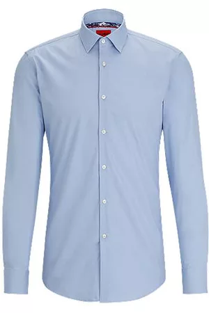 HUGO BOSS Miehet Kauluspaidat - Slim-fit shirt in cotton with doodle motif