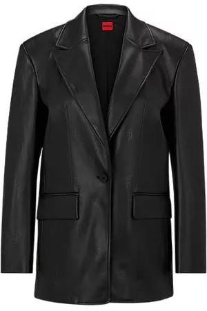 HUGO BOSS Naiset Talvitakit - Oversized-fit jacket in logo-embossed faux leather