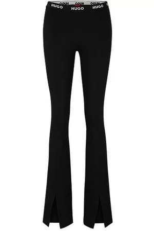 HUGO BOSS Naiset Kapeat - Slim-fit trousers in stretch fabric with slit hems