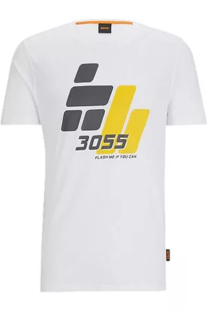 HUGO BOSS Miehet T-paidat - Cotton-jersey T-shirt with racing-inspired print