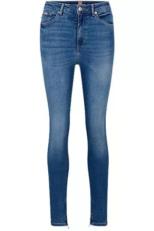 HUGO BOSS Naiset Korkeavyötäröiset Farkut - High-waisted jeans in super-stretch denim