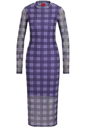 HUGO BOSS Naiset Printtimekot - Stretch-mesh regular-fit dress with modern print