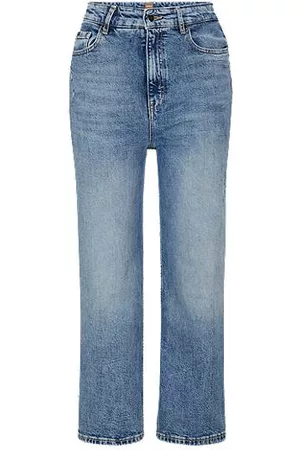 HUGO BOSS Naiset Korkeavyötäröiset Farkut - High-waisted jeans in blue comfort-stretch denim