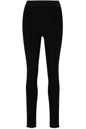 HUGO BOSS Naiset Kapeat - Extra-slim-fit trousers in power-stretch monogram jacquard