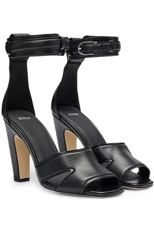 HUGO BOSS Naiset Sandaalit - Nappa-leather sandals with buckled ankle strap