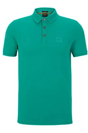 HUGO BOSS Miehet Kauluspaidat - Stretch-cotton slim-fit polo shirt with logo patch