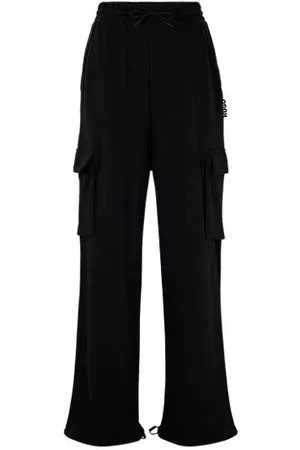 HUGO BOSS Naiset Reisitaskuhousut - Relaxed-fit cargo-style tracksuit bottoms in cotton terry
