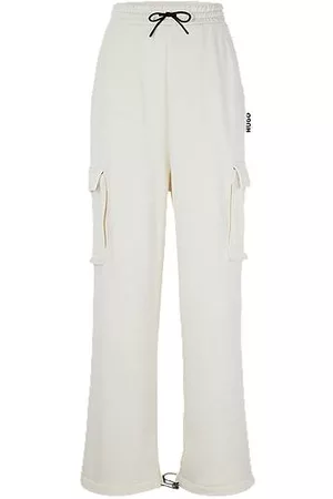 HUGO BOSS Naiset Reisitaskuhousut - Relaxed-fit cargo-style tracksuit bottoms in cotton terry
