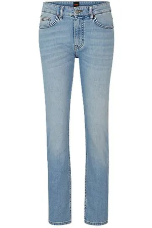 HUGO - Tapered-fit jeans in blue comfort-stretch denim