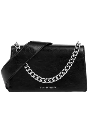 IDEAL OF SWEDEN Lia Baguette Bag Glossy Black Silver
