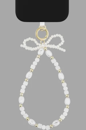 IDEAL OF SWEDEN Wristlet Strap Pearl Bow