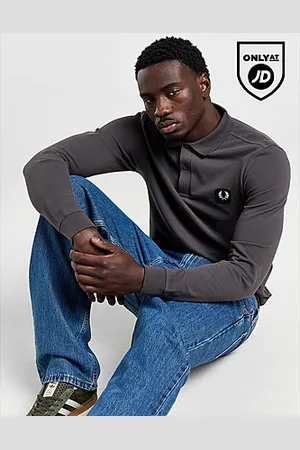 Fred Perry Badge Long Sleeve Polo Shirt - Mens