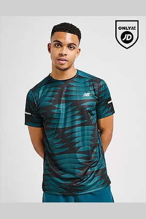 New Balance Stripe All Over Print T-Shirt - Mens