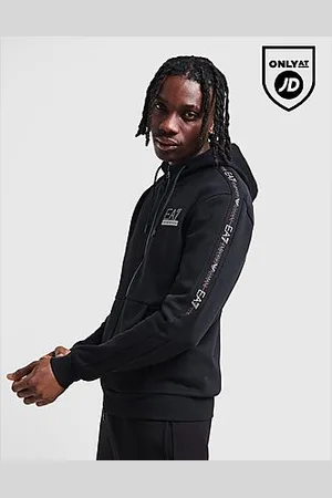 EA7 Tape Large Logo Full Zip Hoodie - Mens