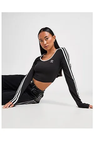 adidas 3-Stripes Scoop Long Sleeve Crop Top