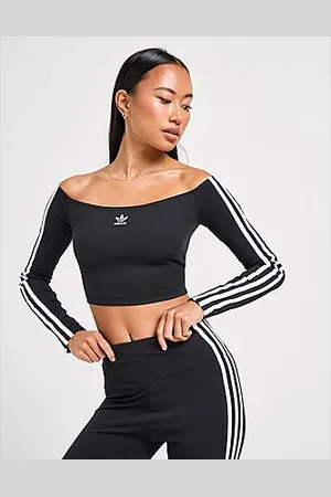 adidas 3-Stripes Bardot Long Sleeve Top
