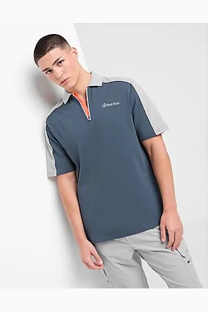 Red Run Activewear Zip Polo Shirt - Mens