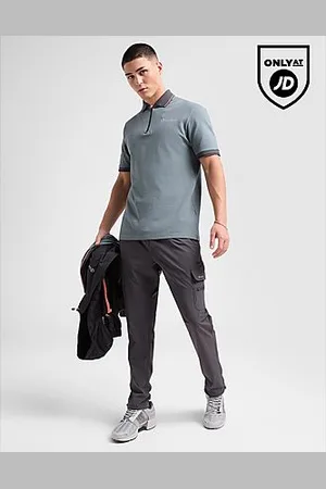 Red Run Activewear Zip Polo Shirt - Mens