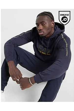 EA7 Tape Large Logo Overhead Hoodie - Mens