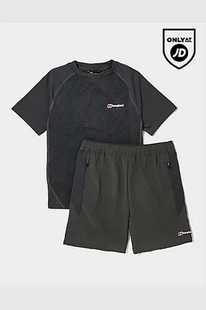 Berghaus All Over Print Grid T-Shirt/Shorts Set Children - Mens