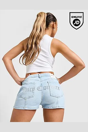 Juicy Couture Diamante Logo Denim Shorts - Mens
